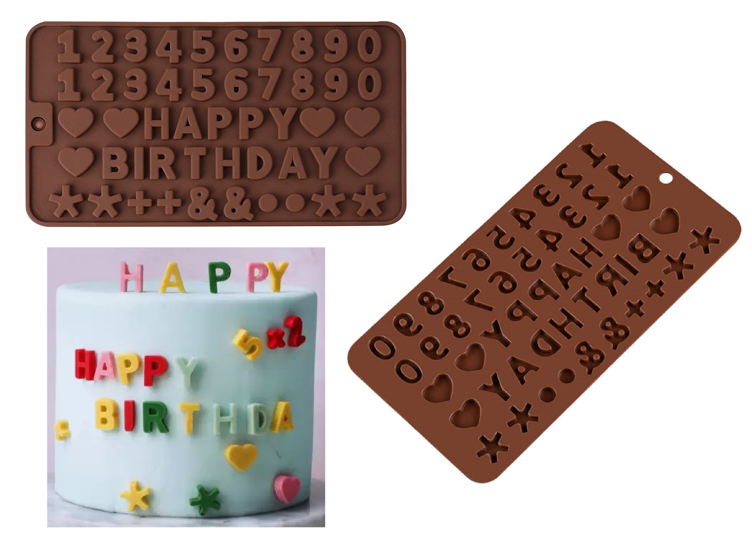 Silikonski kalup brojevi + Happy birthday