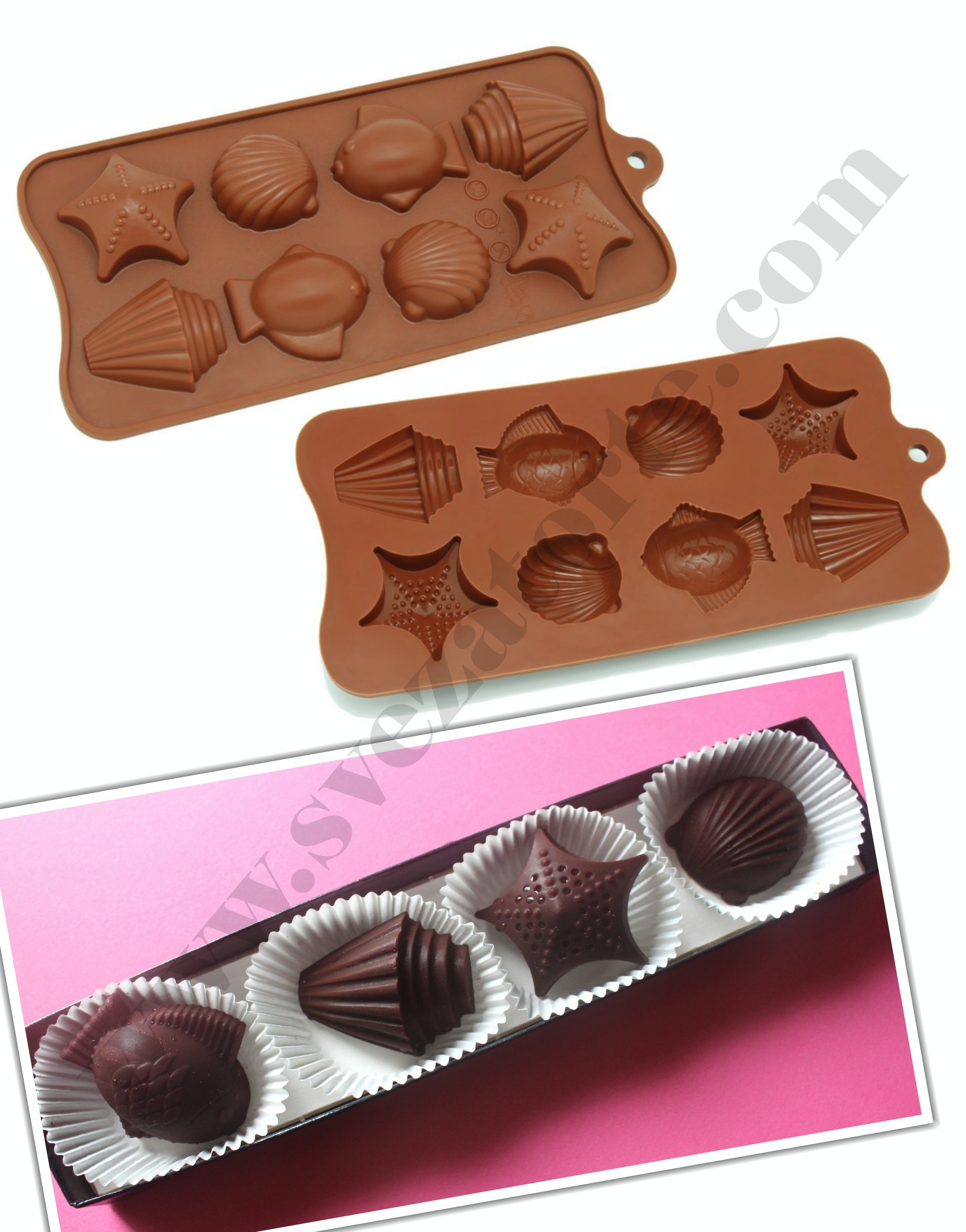 Silikonski kalup za čokoladu - školjke