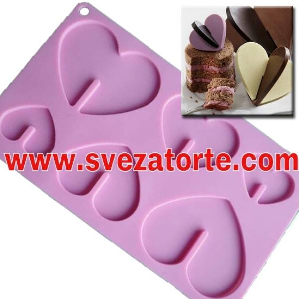 Silikonski kalup za čokolane oblike srca